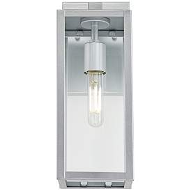 Image5 of Titan 14" High Clear Glass and Silver Outdoor Wall Light more views