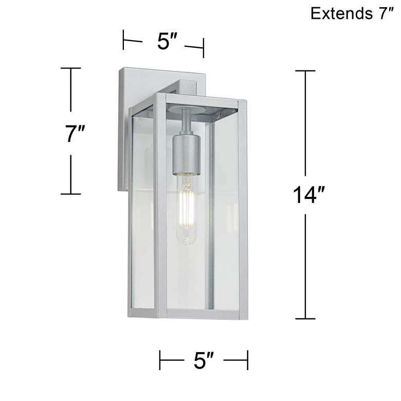Image 6 Titan 14" High Clear Glass and Silver Outdoor Wall Light more views