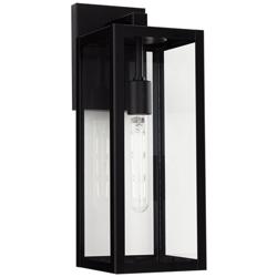 Titan 17&quot; High Mystic Black and Glass Outdoor Wall Light