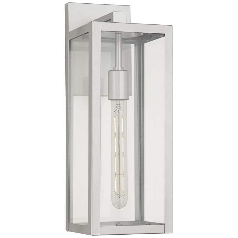 Image 2 Titan 17 inch High Silver and Glass Outdoor Wall Light