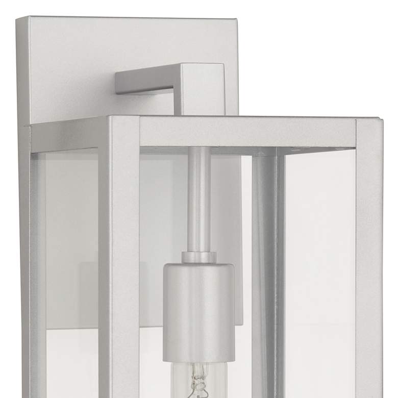 Image 3 Titan 17" High Silver and Glass Outdoor Wall Light more views