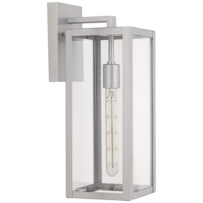 Image 5 Titan 17 inch High Silver and Glass Outdoor Wall Light more views