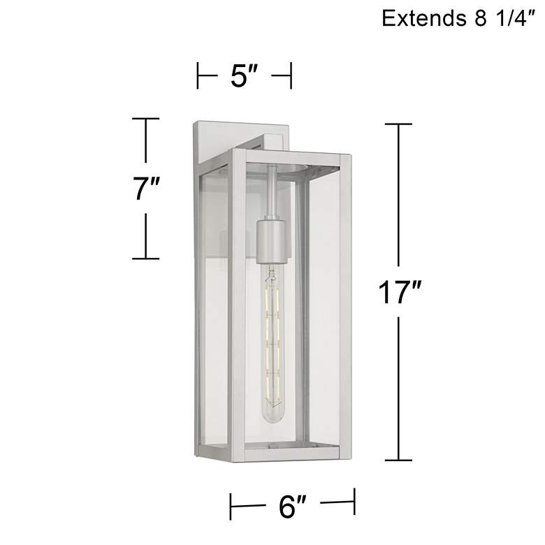 Image 7 Titan 17" High Silver and Glass Outdoor Wall Light more views