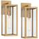 Titan 17" High Soft Gold Clear Glass Outdoor Wall Light Set of 2