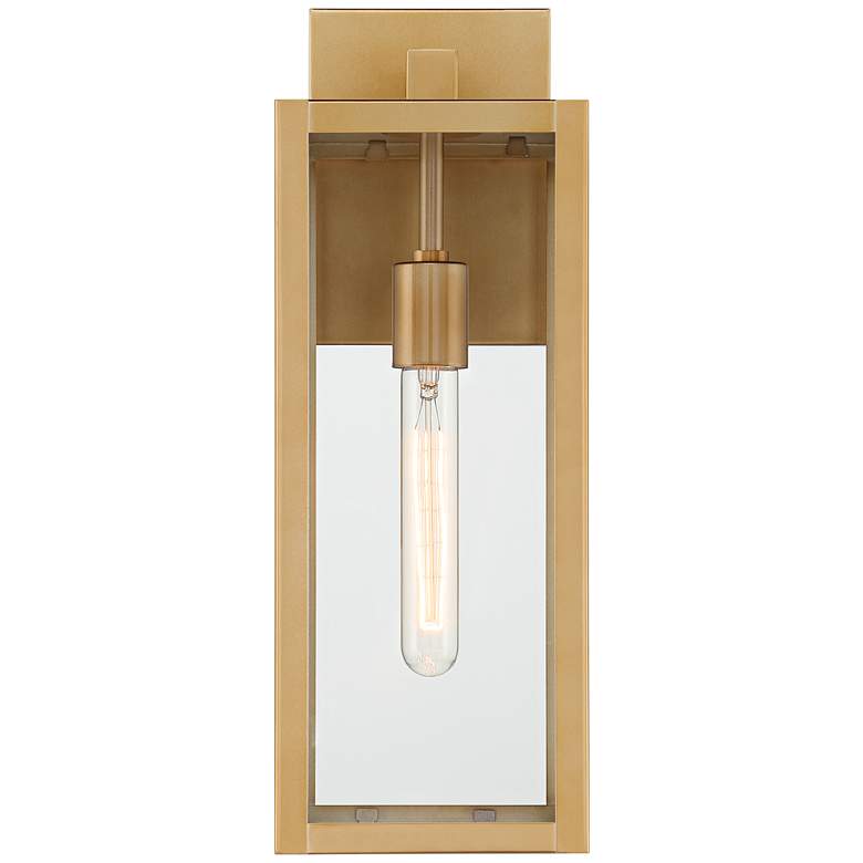 Image 4 Titan 17" High Soft Gold Clear Glass Wall Sconce more views