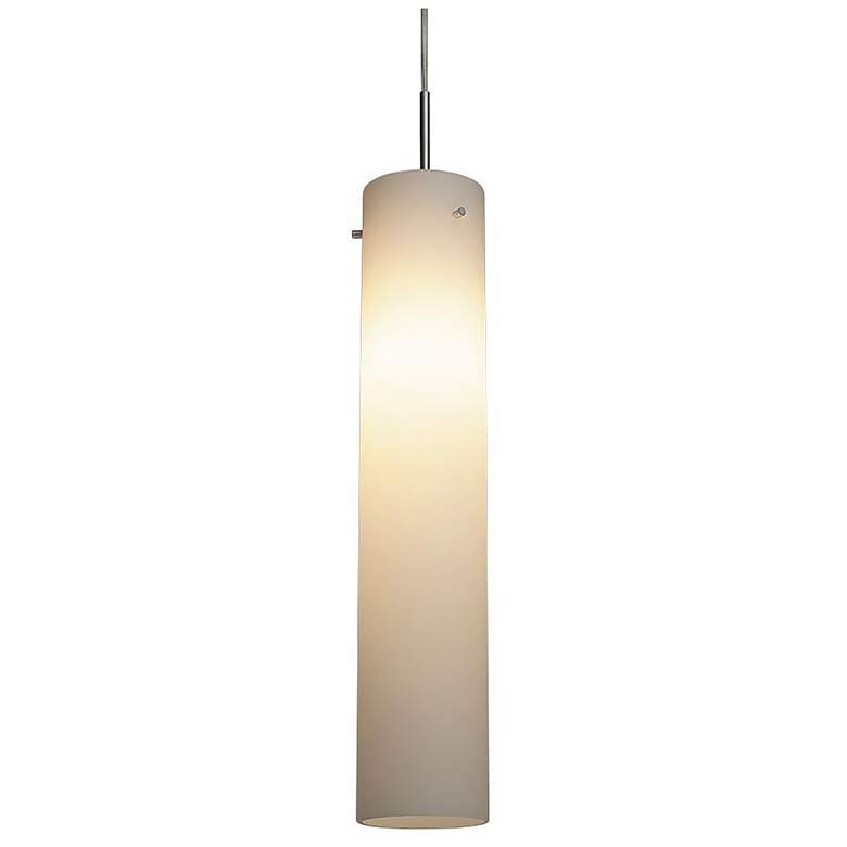 Image 1 Titan 2 4 inch LED Matte Chrome Pendant w/ Matte White Glass Shade