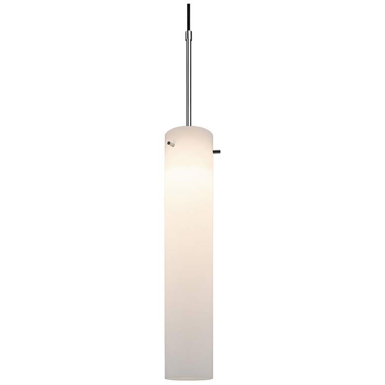 Image 1 Titan 2 4 inch Wide Chrome Kiss Canopy LED Pendant With Matte White Glass 