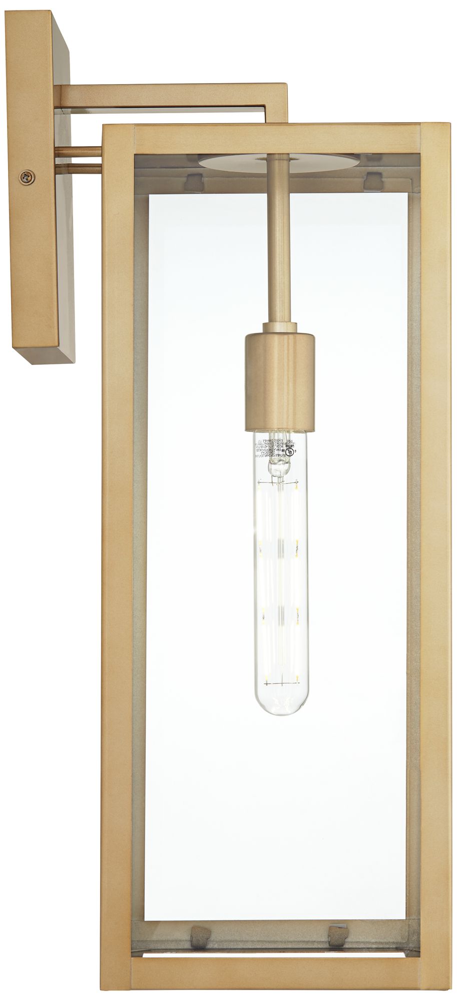Watch A Video About the Titan Soft Gold Clear Glass Outdoor Wall Light