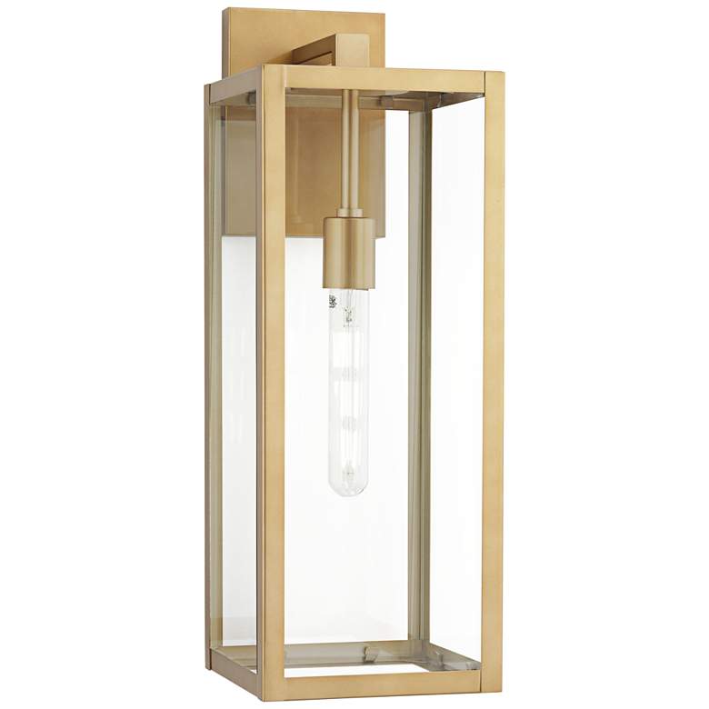 Image 2 Titan 20 1/4" High Soft Gold Clear Glass Wall Sconce