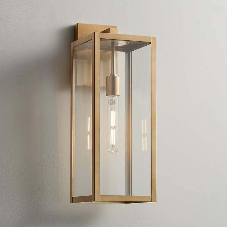 Image 1 Titan 20 1/4" High Soft Gold Clear Glass Wall Sconce