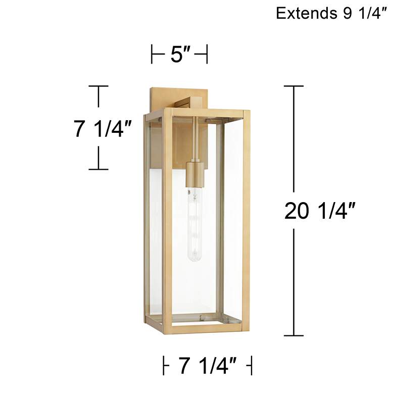 Image 7 Titan 20 1/4" High Soft Gold Clear Glass Wall Sconce more views
