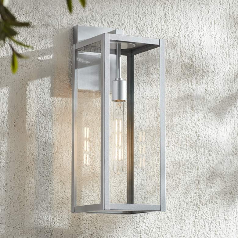 Image 1 Titan 20 inch High Mette Silver Outdoor Wall Light