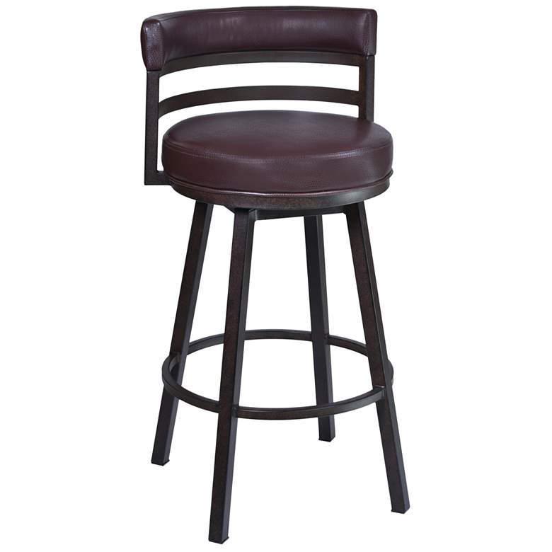 Image 1 Titana 26 in. Barstool in Auburn Bay Finish with Brown Upholstery