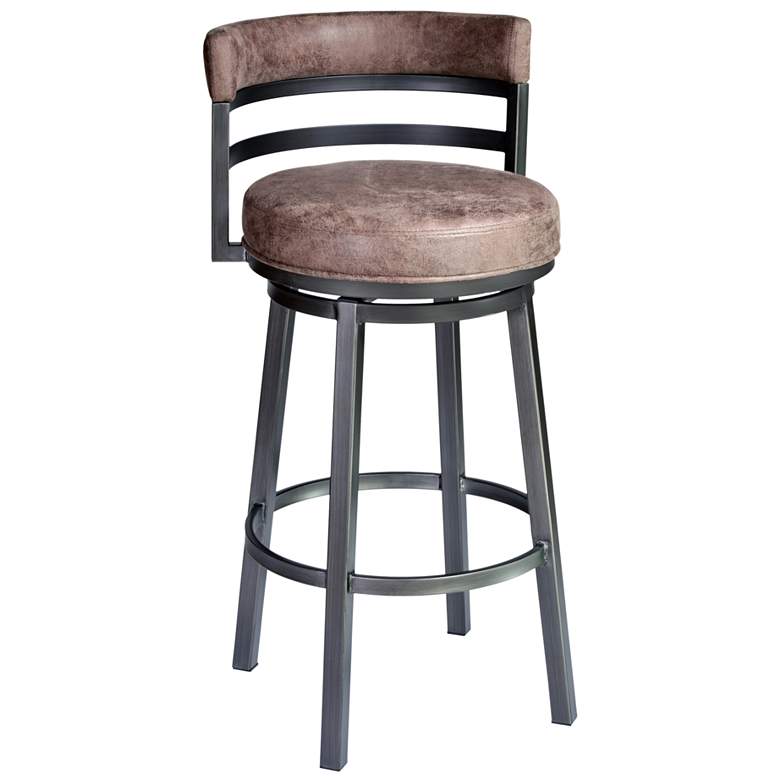 Image 1 Titana 26 in. Barstool in Mineral Finish, Bandero Tobacco Upholstery