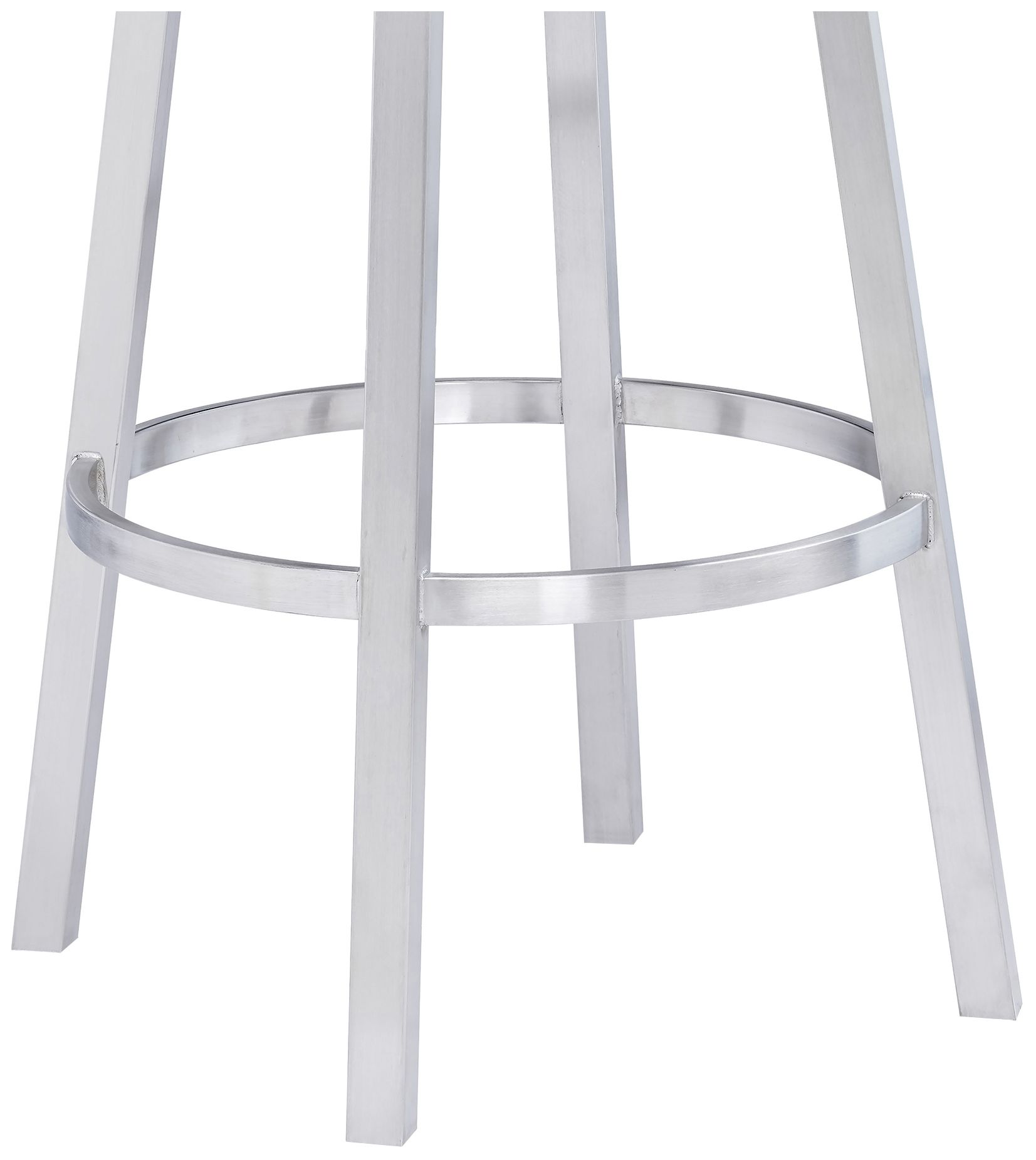 Titana 26 in. Swivel Barstool in Stainless Steel Finish, Gray Faux Leather