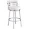 Titana 26 in. Swivel Barstool in Stainless Steel Finish, White Faux Leather