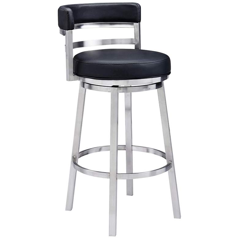 Image 2 Titana 26" Brushed Stainless Steel Swivel Bar Stool