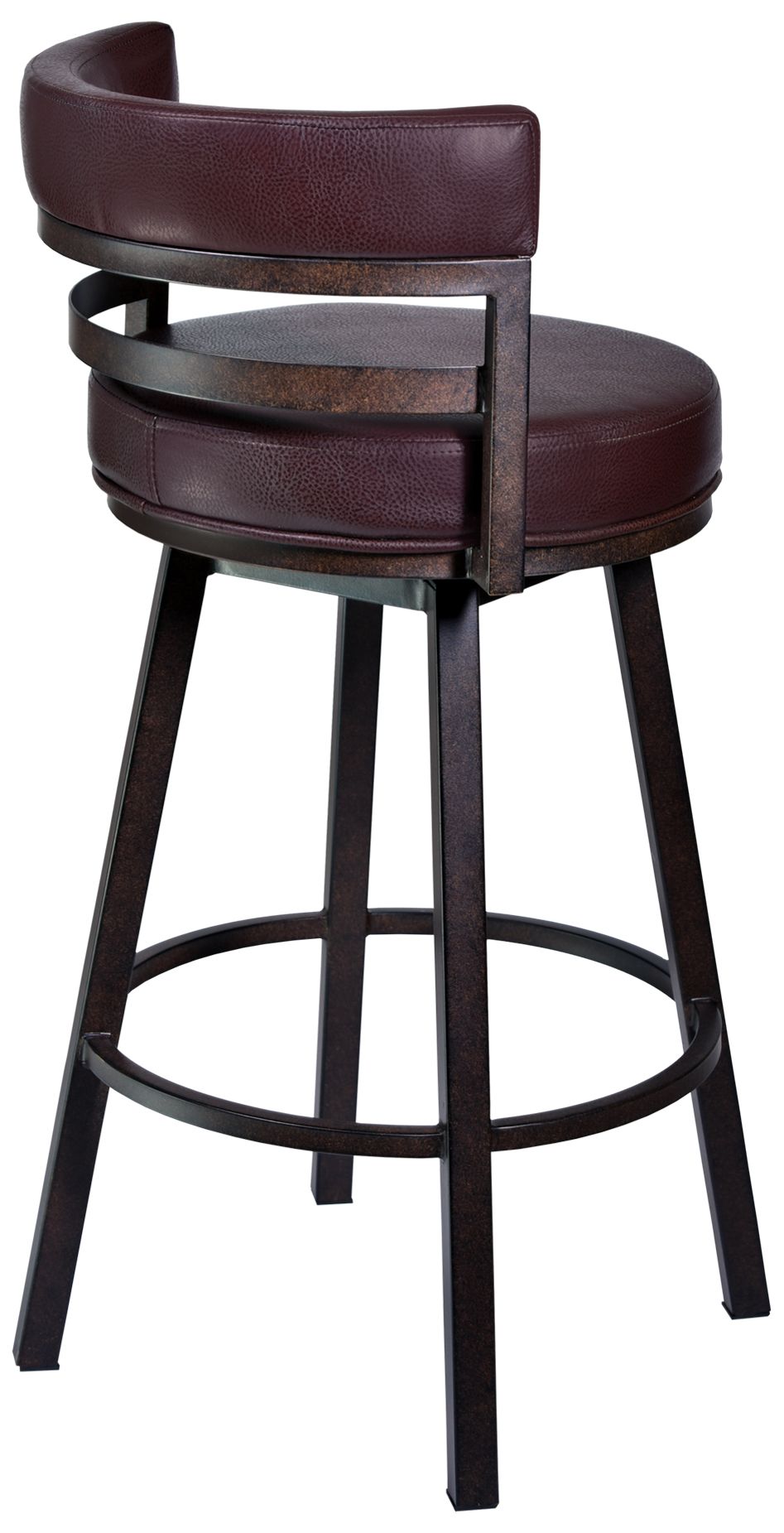 Image 2 Titana 30 in. Barstool in Auburn Bay Finish with Brown Upholstery more views