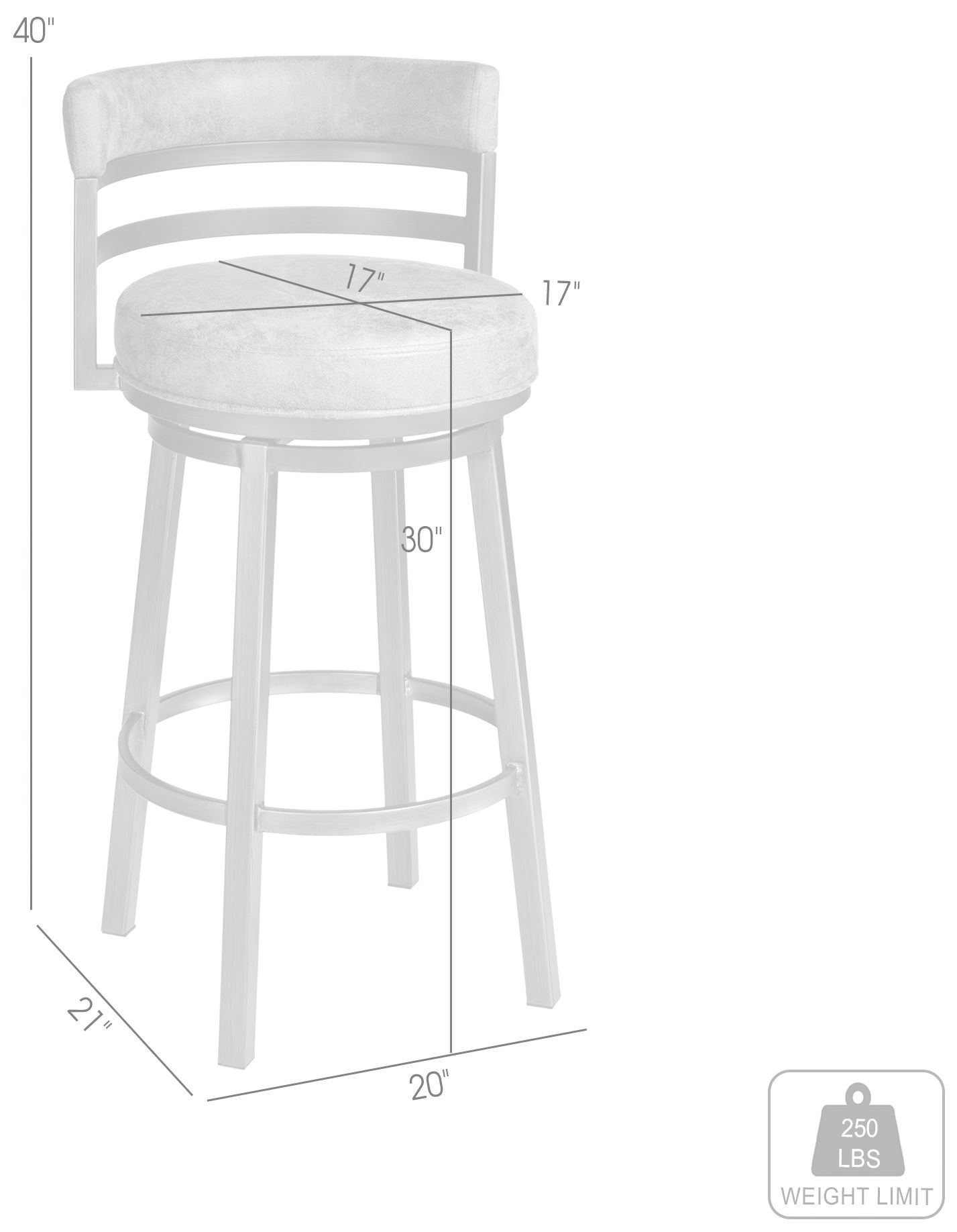 Image 5 Titana 30 in. Barstool in Mineral Finish, Bandero Tobacco Upholstery more views
