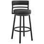Titana 30 in. Swivel Barstool in Black Finish with Black Faux Leather