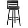 Titana 30 in. Swivel Barstool in Black Finish with Black Faux Leather