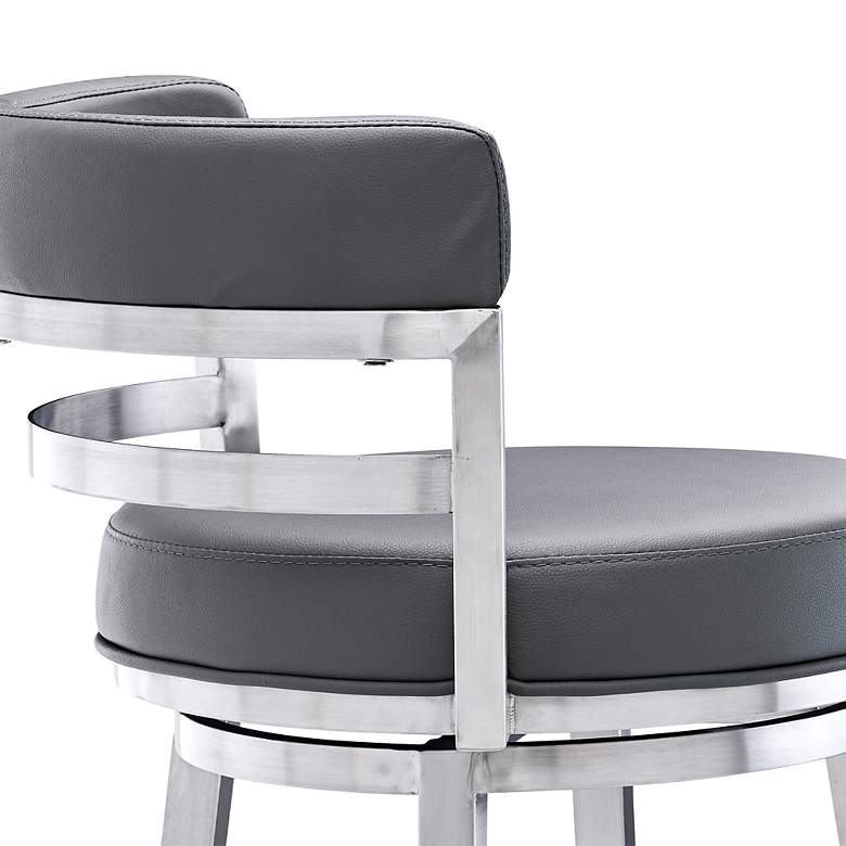 Image 5 Titana 30" Gray Faux Leather Swivel Bar Stool more views