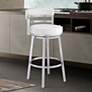 1_Titana 30" White Faux Leather Swivel Bar Stool