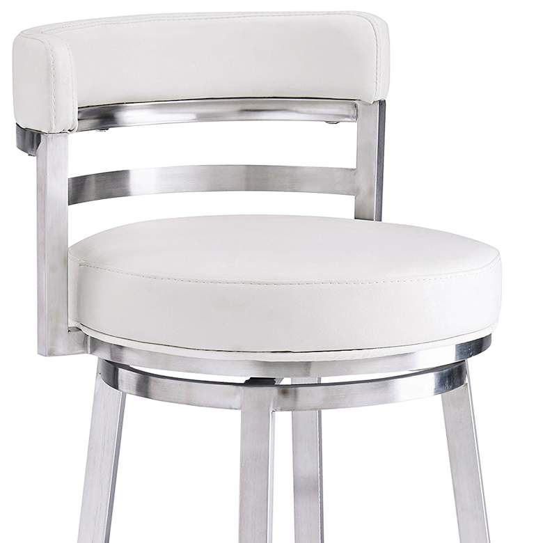 Image 3 Titana 30" White Faux Leather Swivel Bar Stool more views