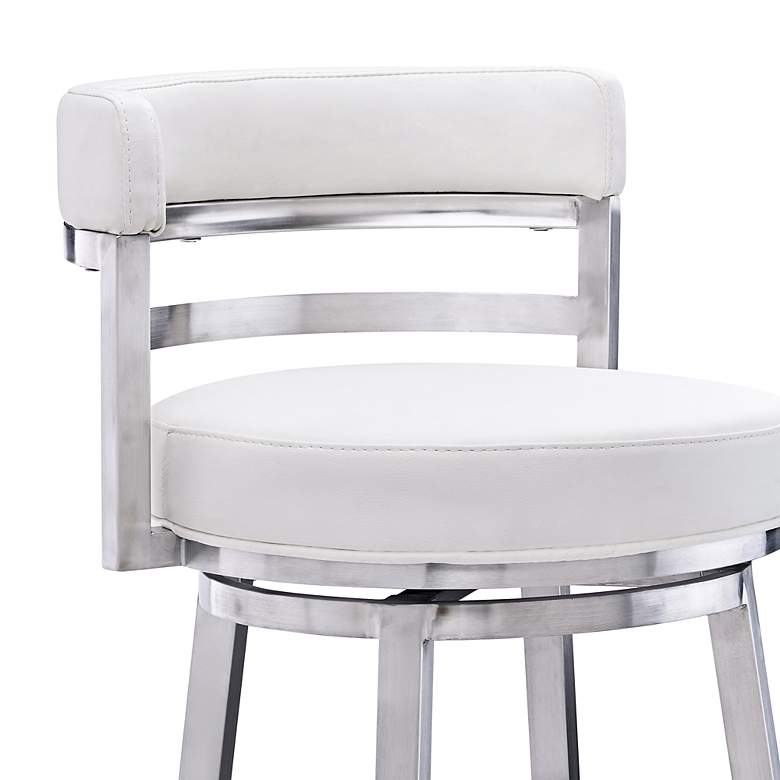 Image 4 Titana 30" White Faux Leather Swivel Bar Stool more views