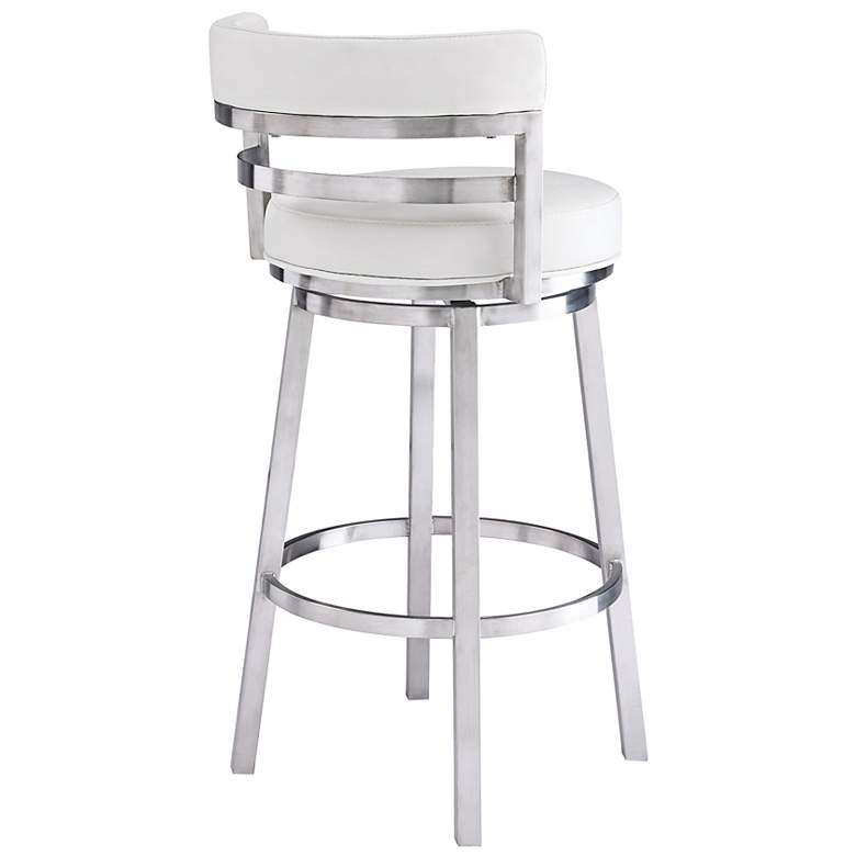 Image 7 Titana 30" White Faux Leather Swivel Bar Stool more views