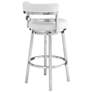 7_Titana 30" White Faux Leather Swivel Bar Stool more views