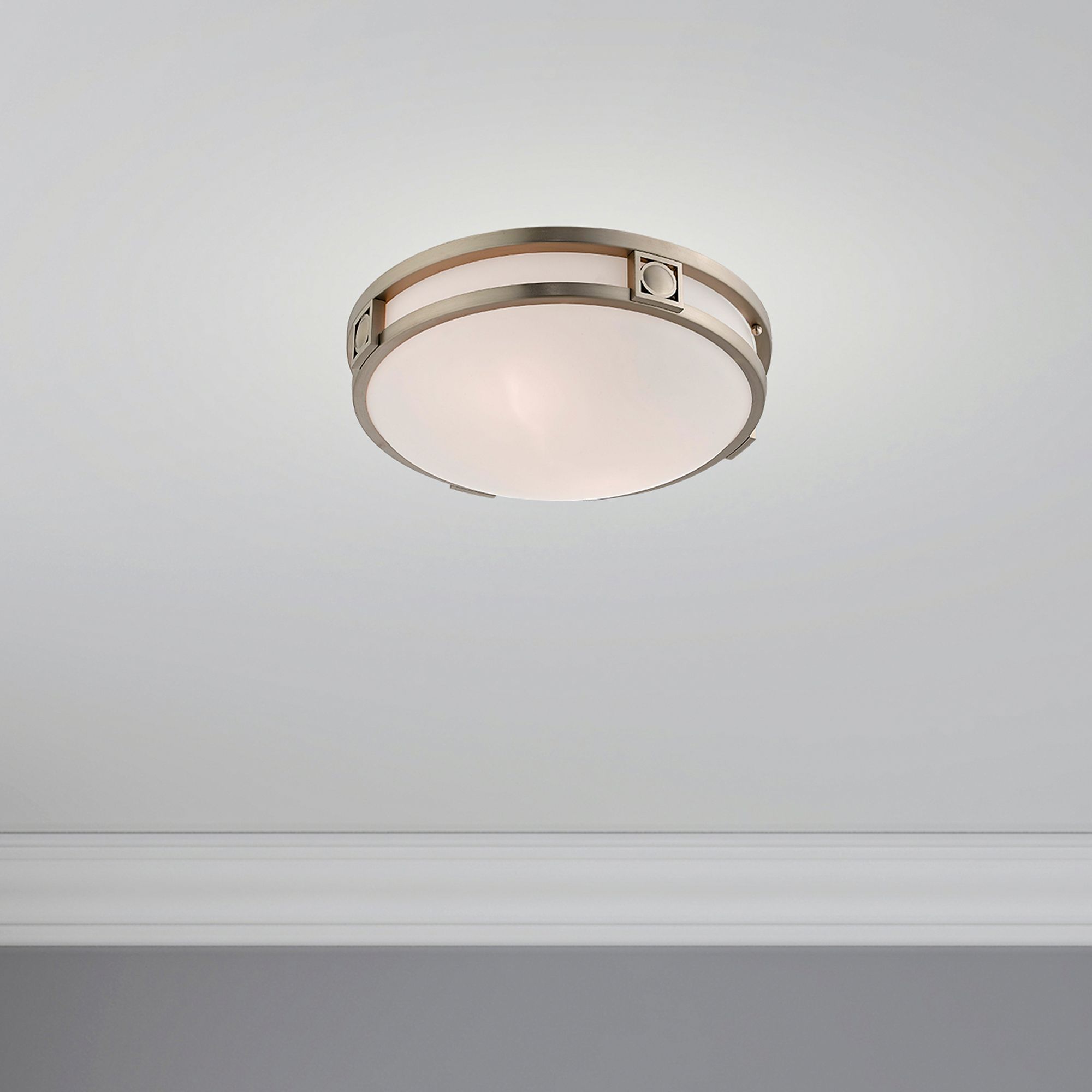 Titania 13" Wide Brushed Nickel Ceiling Light in scene