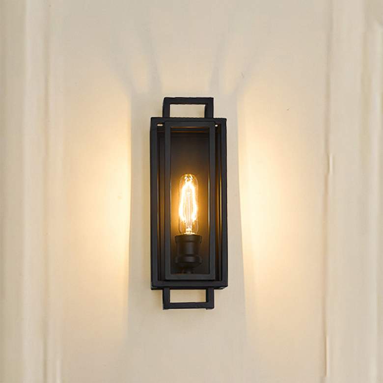 Image 2 Titania 14" High Matte Black Wall Sconce