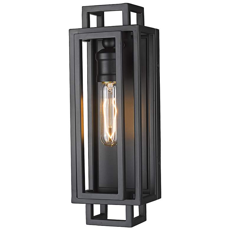 Image 7 Titania 14" High Matte Black Wall Sconce more views
