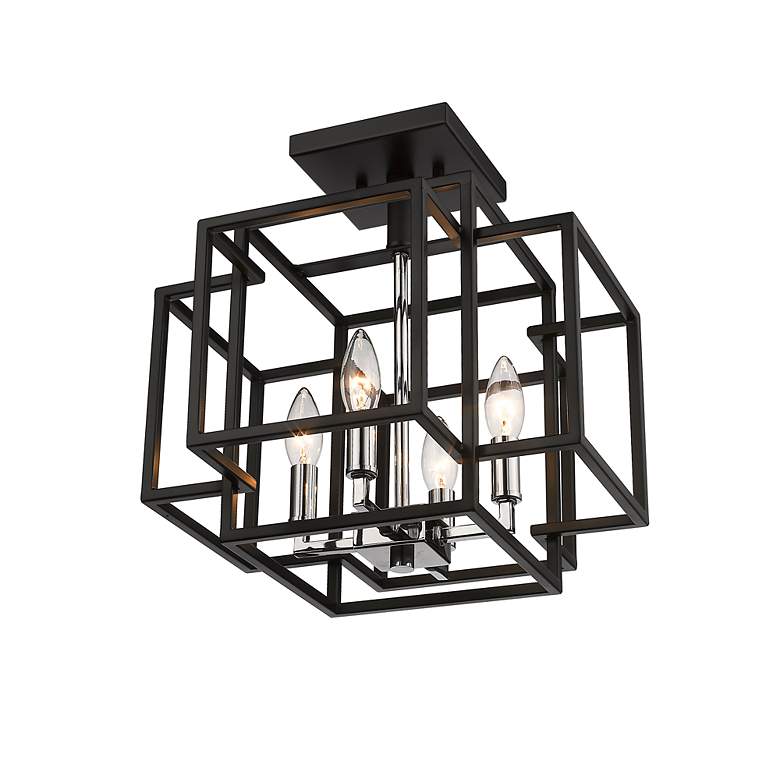 Image 5 Titania 14" Wide Black and Chrome 4-Light Ceiling Light more views