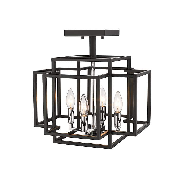 Image 6 Titania 14" Wide Black and Chrome 4-Light Ceiling Light more views