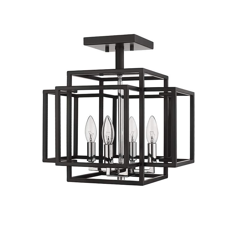 Image 7 Titania 14" Wide Black and Chrome 4-Light Ceiling Light more views