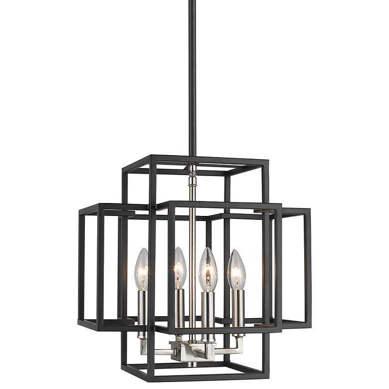 Image 1 Titania 14 inch Wide Black Brushed Nickel 4-Light Pendant