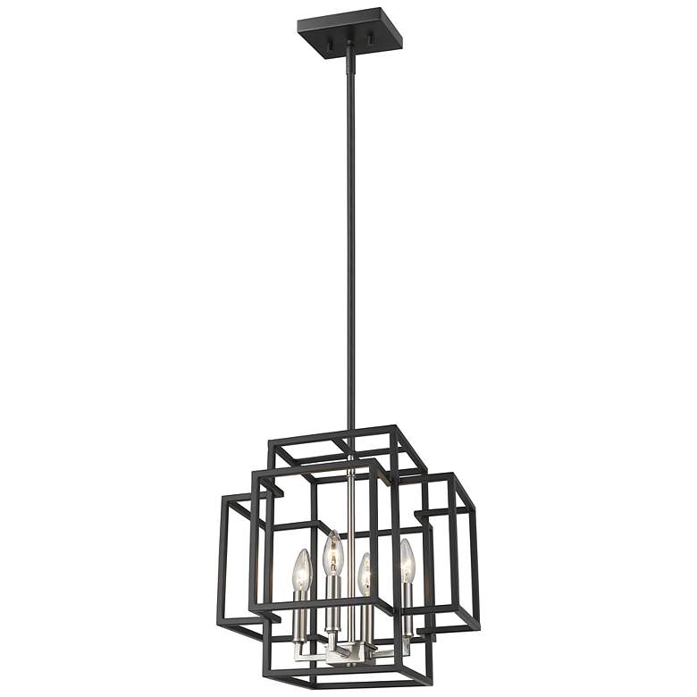 Image 4 Titania 14 inch Wide Black Brushed Nickel 4-Light Pendant more views