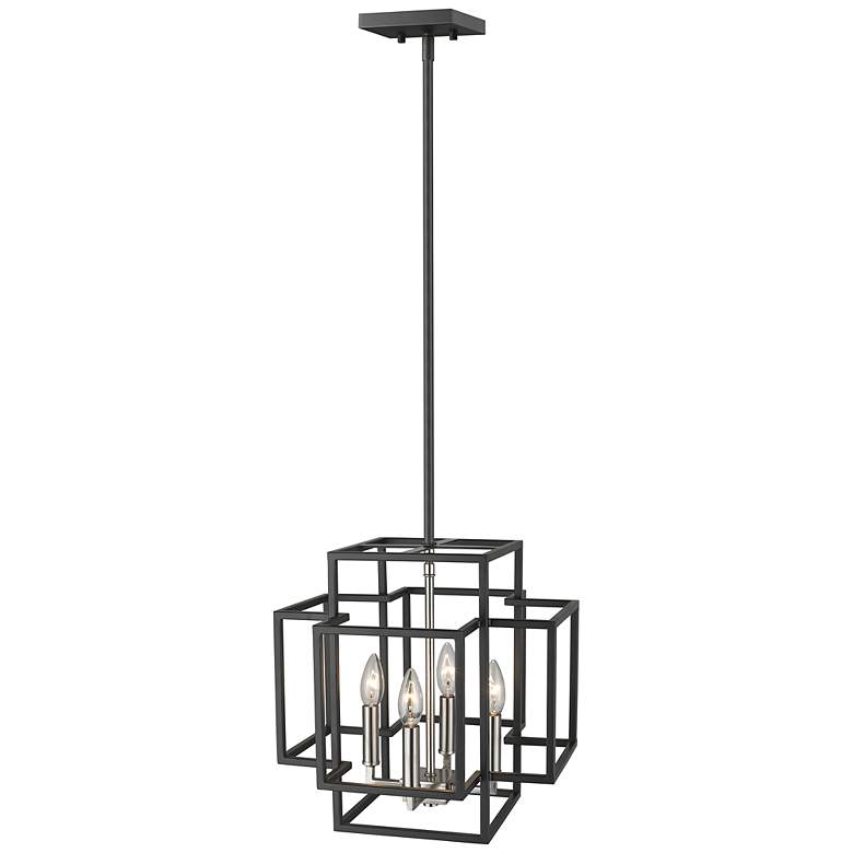 Image 5 Titania 14 inch Wide Black Brushed Nickel 4-Light Pendant more views