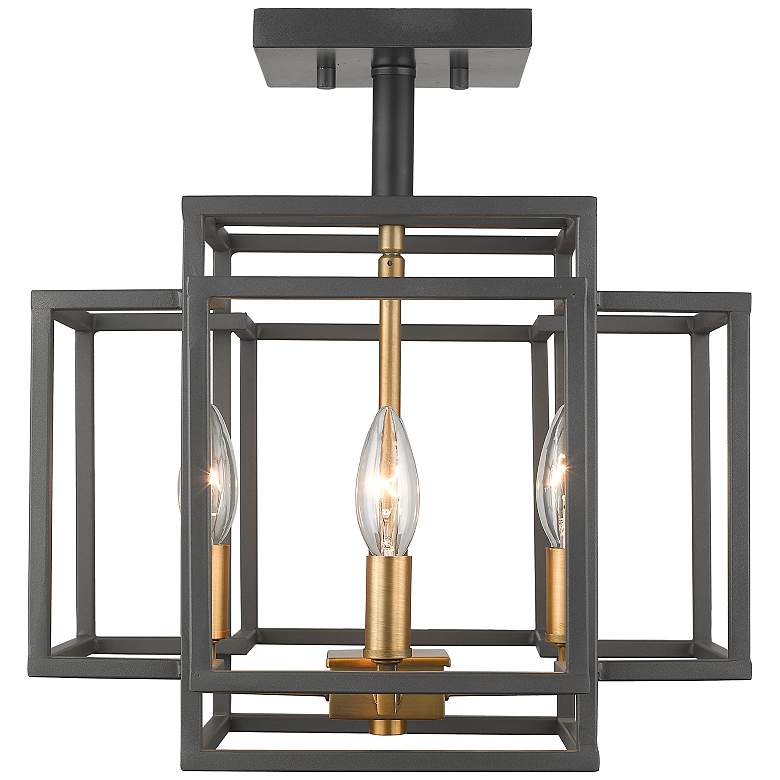 Image 2 Titania 14" Wide Bronze and Olde Brass 4-Light Ceiling Light more views