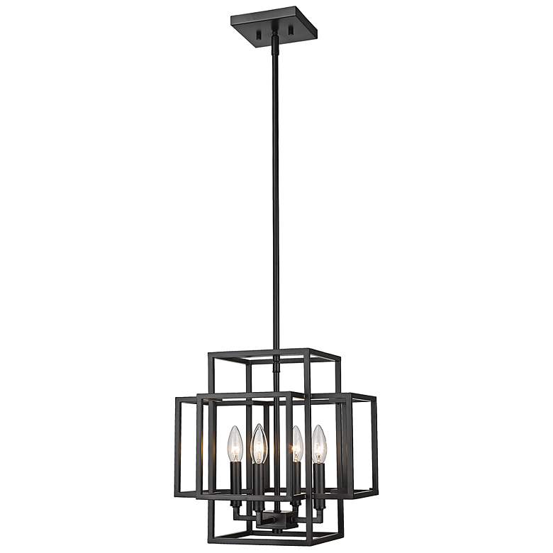 Image 2 Titania 14" Wide Matte Black 4-Light Pendant