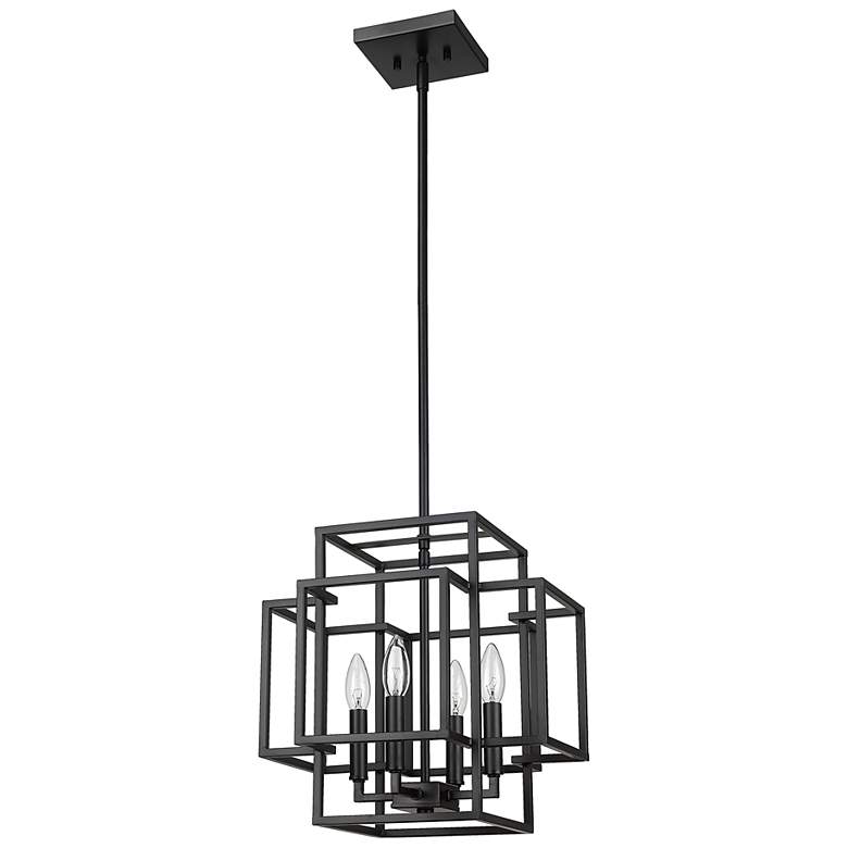 Image 5 Titania 14" Wide Matte Black 4-Light Pendant more views