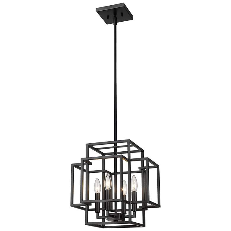 Image 6 Titania 14" Wide Matte Black 4-Light Pendant more views