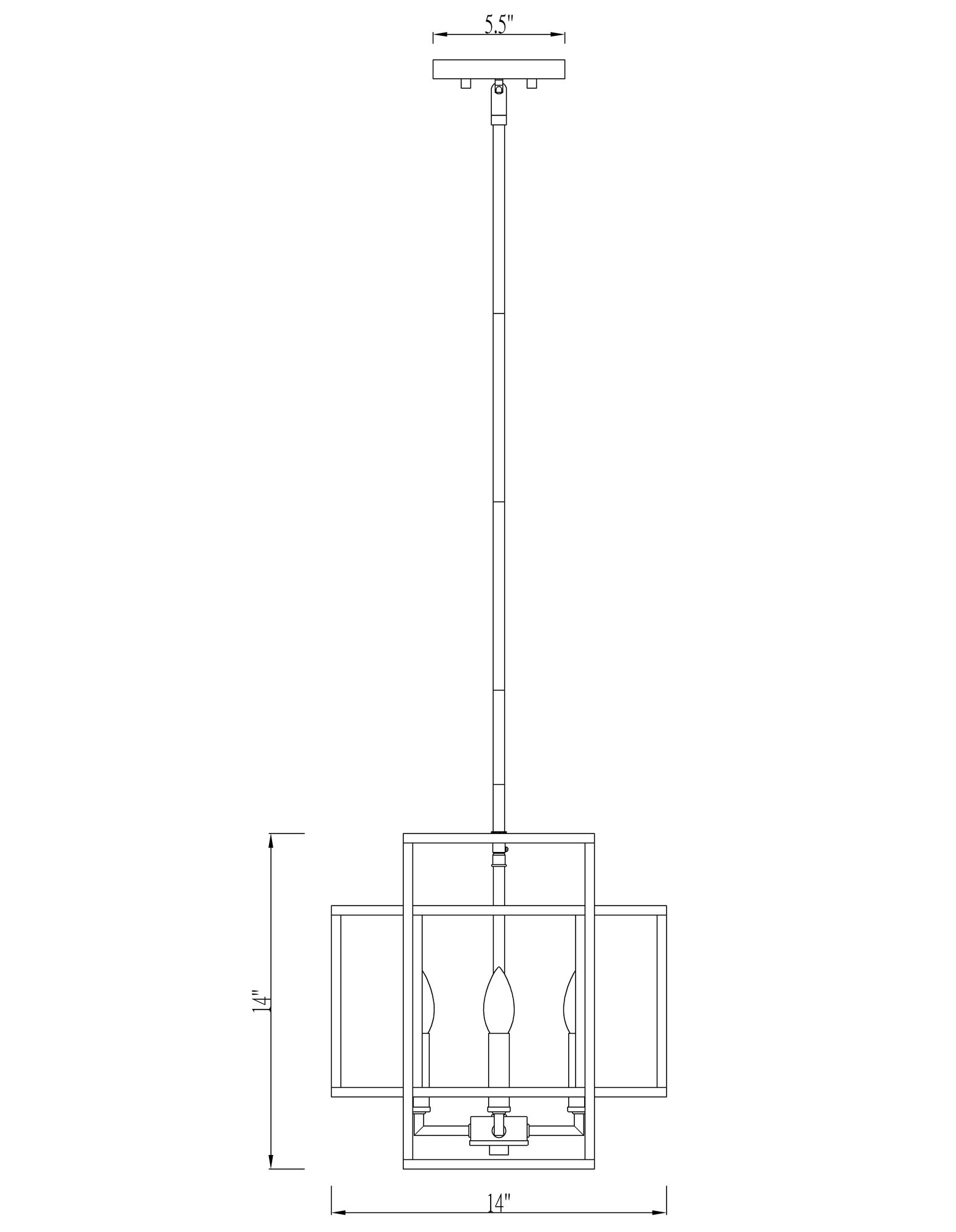 Titania 14" Wide Matte Black 4-Light Pendant