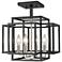 Titania 14"W Black and Brushed Nickel 4-Light Ceiling Light