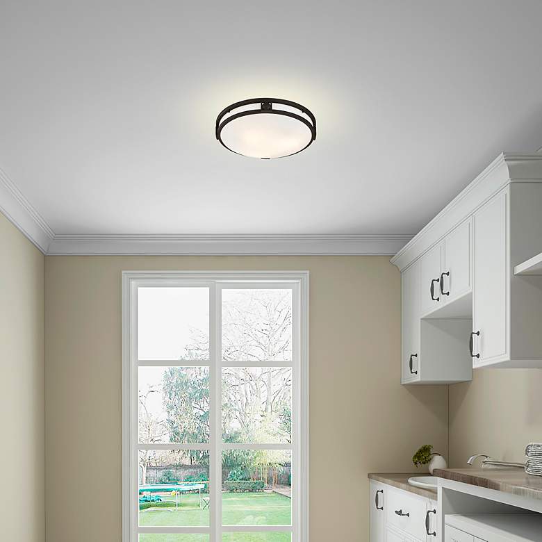 Image 6 Titania 16-in W Bronze Flush Mount Light more views