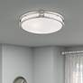 Titania 16" Wide Brushed Nickel Bowl Ceiling Light in scene