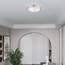 Titania 16" Wide Brushed Nickel Bowl Ceiling Light in scene