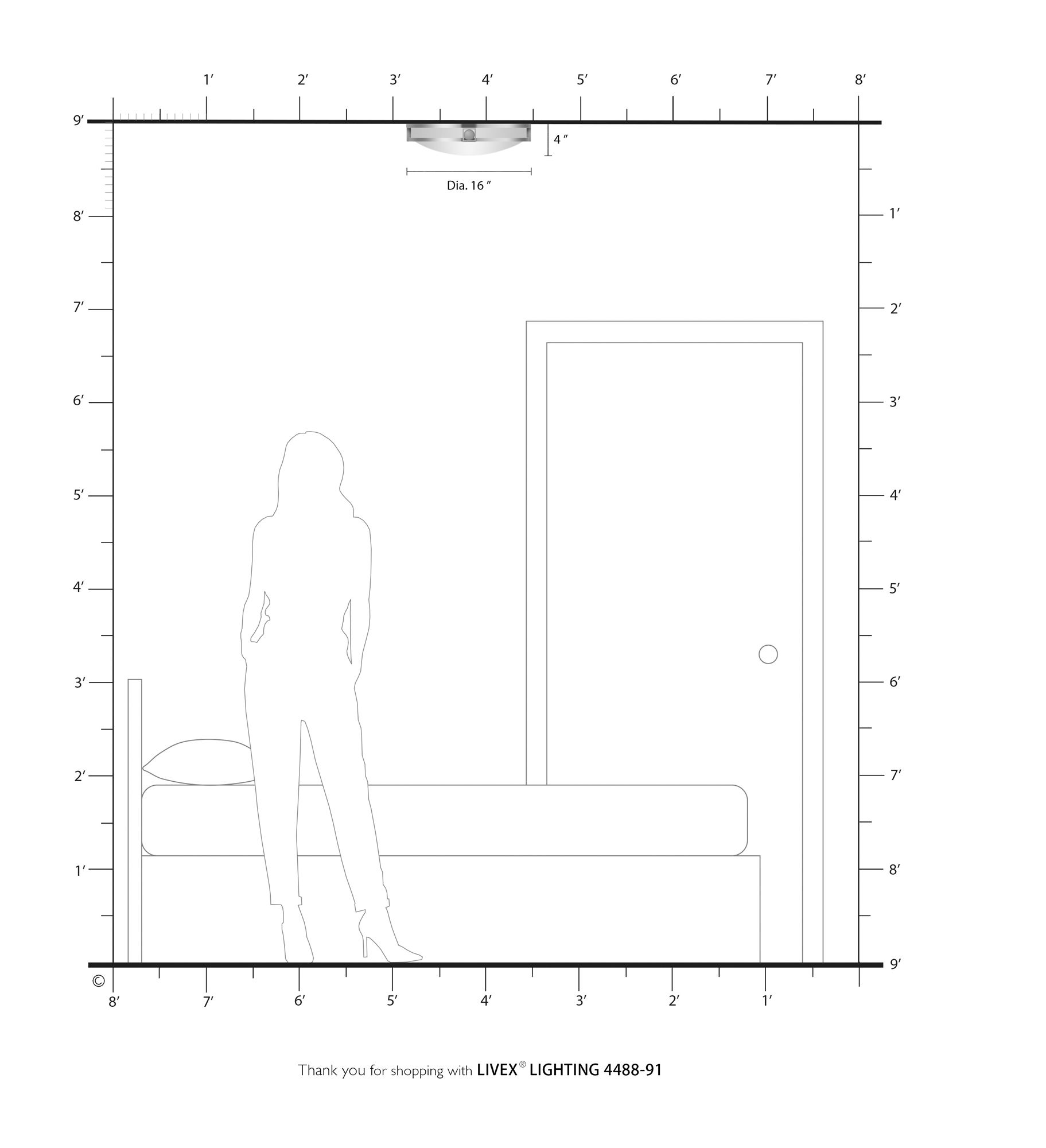 Titania 16" Wide Brushed Nickel Bowl Ceiling Light in scene